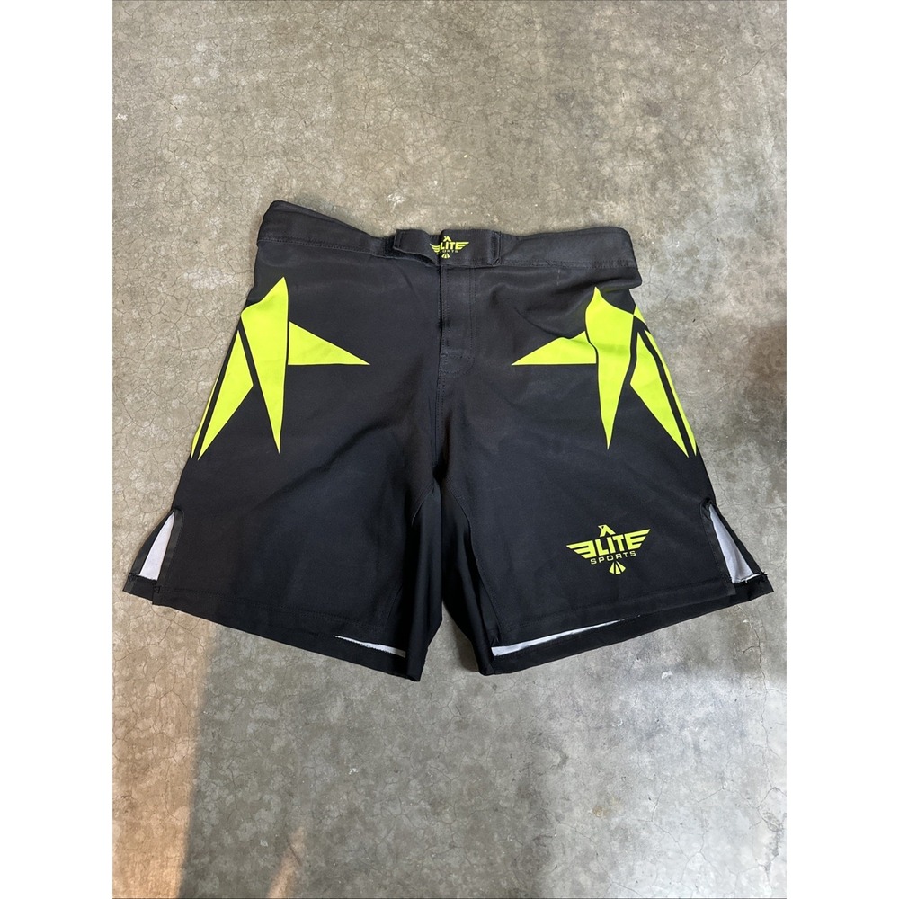 Mens Elite Fight Shorts - Boxing/MMA/Jiu Jitsu X-Large Black/Yellow